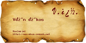 Vén Ákos névjegykártya
